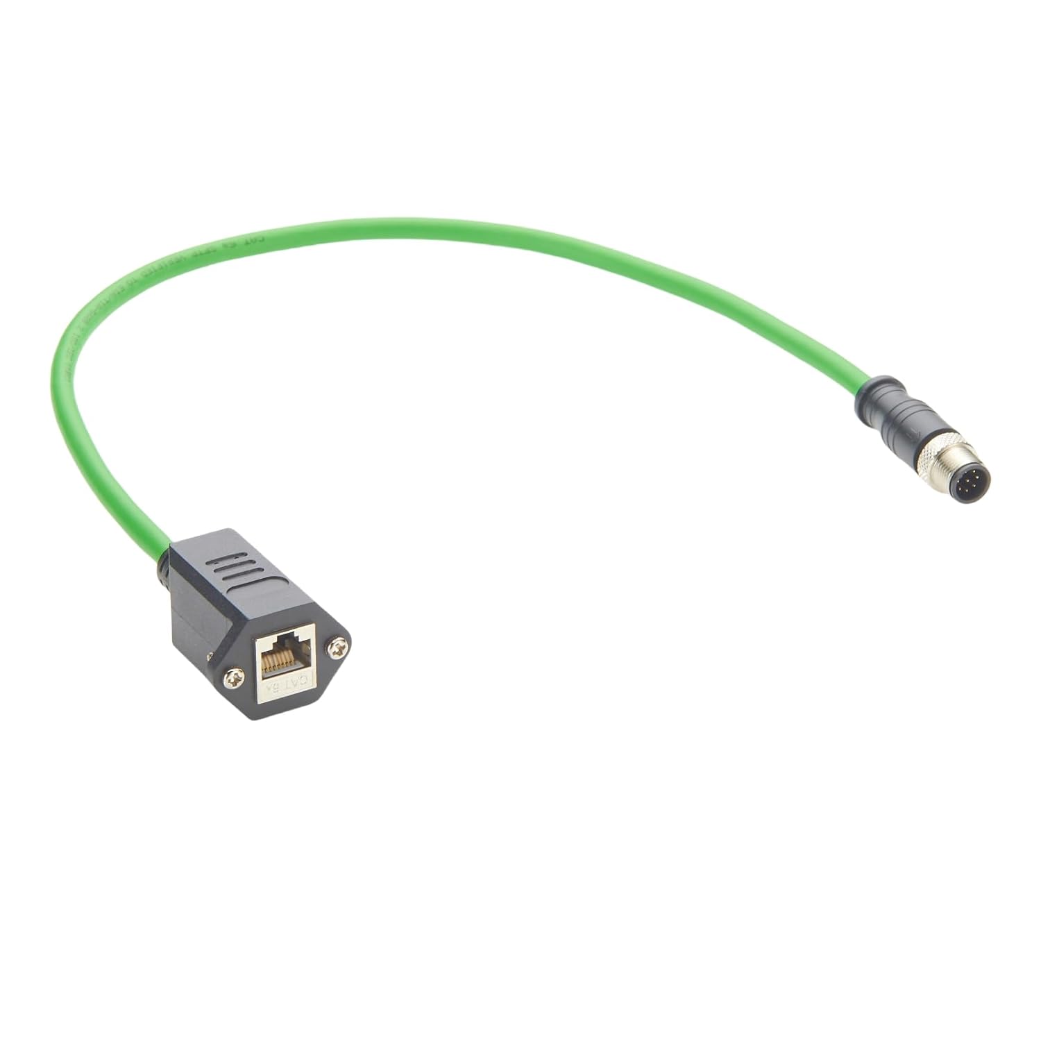 M12 8Pin A Code to RJ45 Female Industrial Cat6A Ethernet Extension Cable, with Screw Lock IP67 10Gbps Shielded GigE Vision Connector