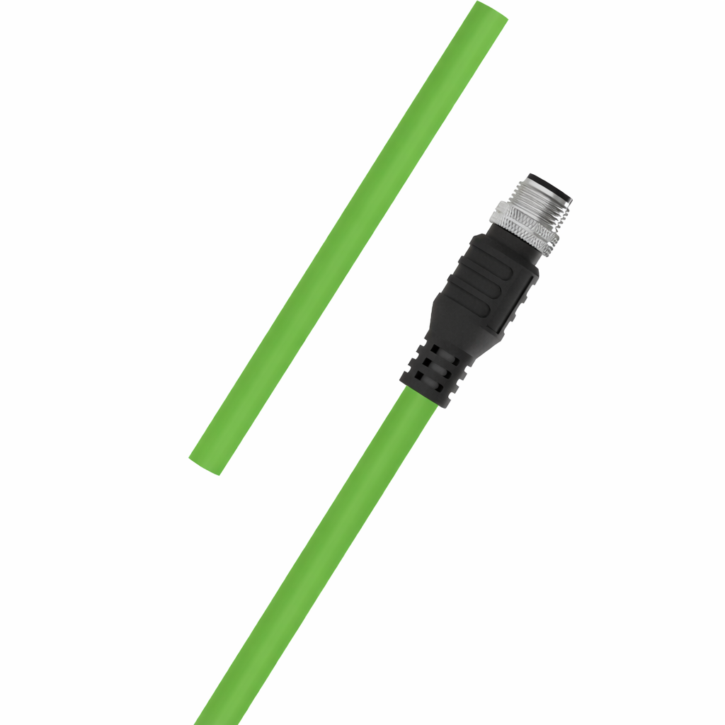 M12 A-coded male straight to open 5-pin shielded PUR sensor cable