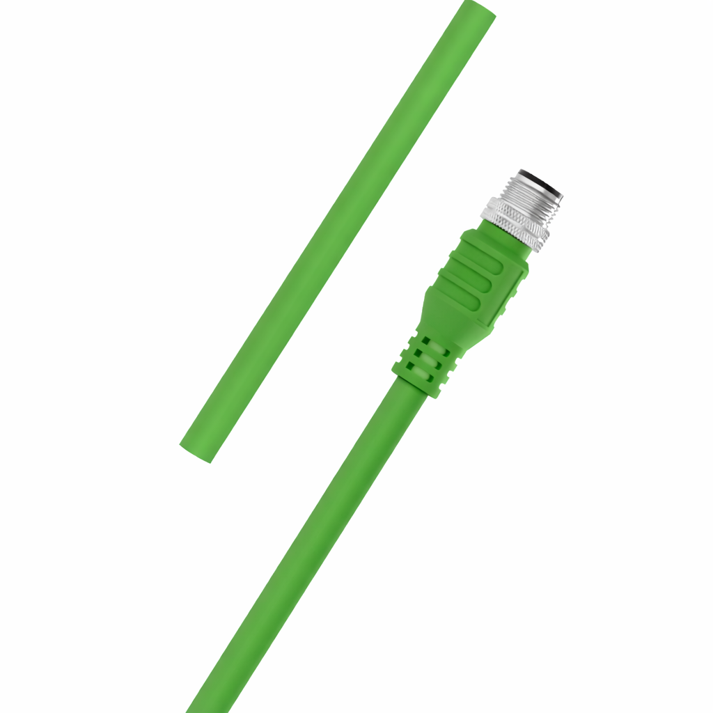 M12 A-coded male straight to open 3-pin shielded PUR sensor cable