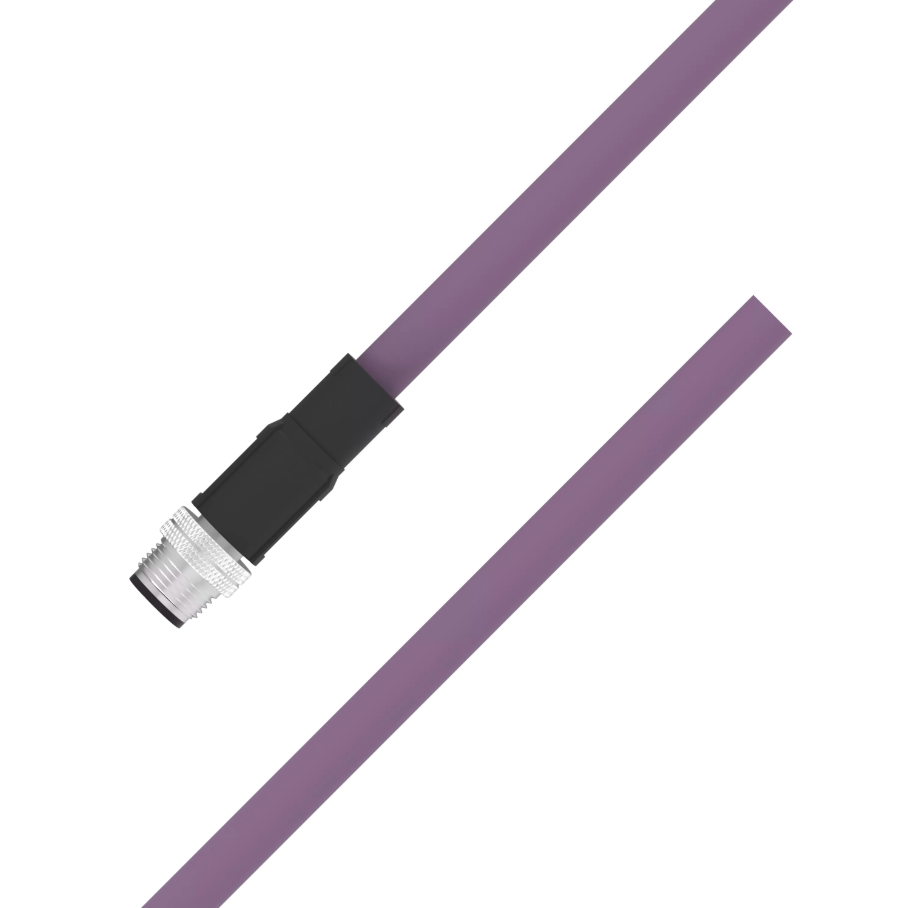 M12 B-coded male straight to open 4-pin PUR fieldbus cable