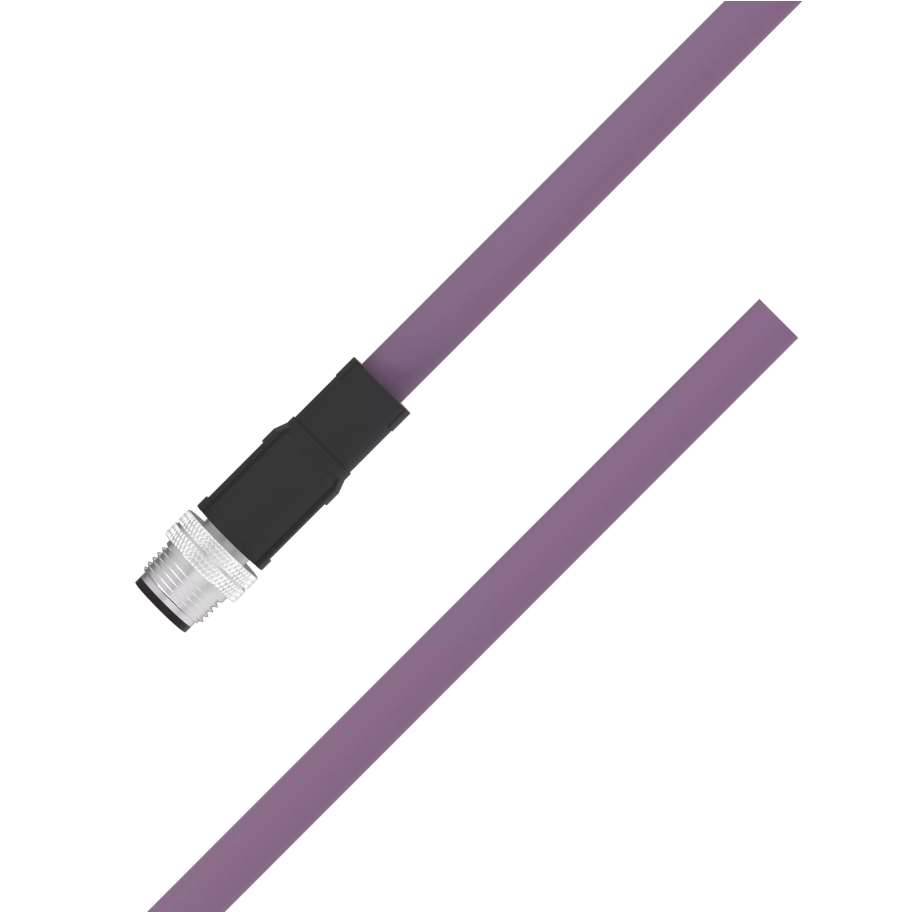 M12 B-coded male straight to open 5-pin PUR fieldbus cable