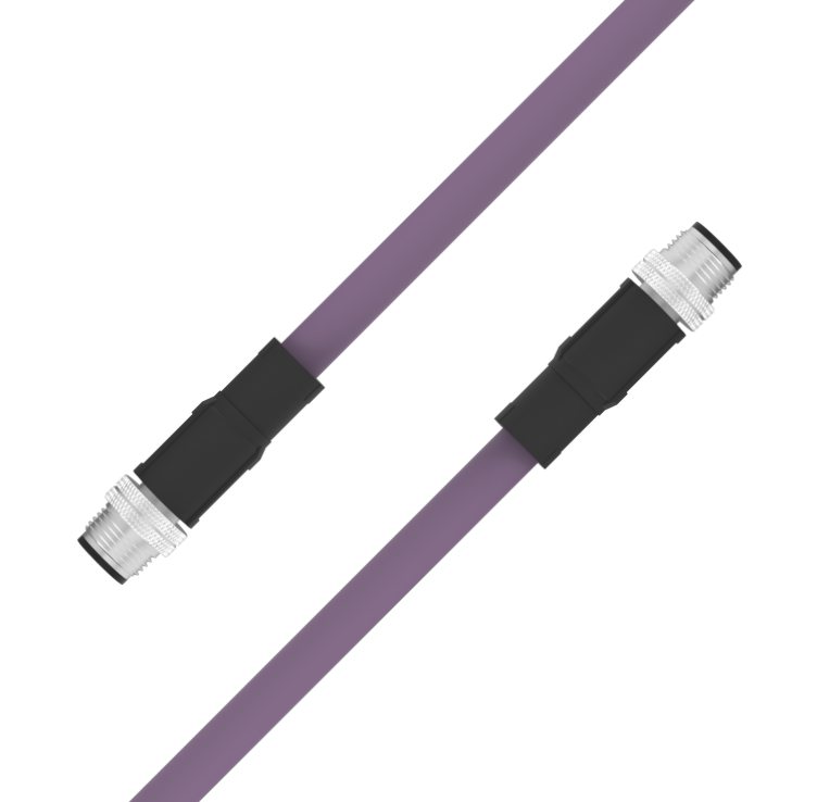 M12 B-coded male to male 4-pin sensor cable PUR jacket