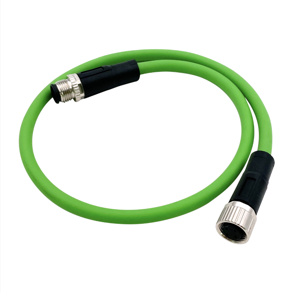 Industrial M12 D-code CAT5e shielded PUR drag chain cable