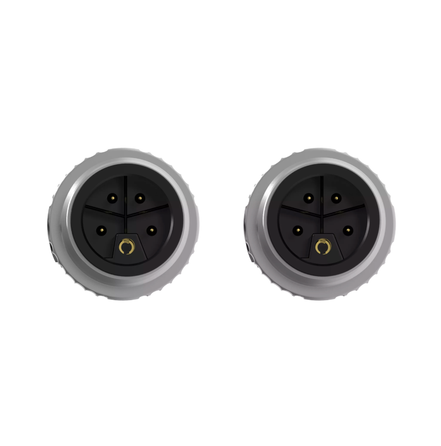 Grey PUR M12 L-code 2.5mm² drag chain power cable assembly