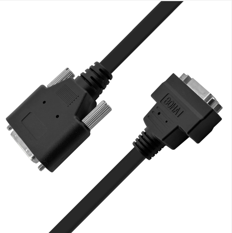 MDR 26-pin male to female Camera Link extension cable assembly, black