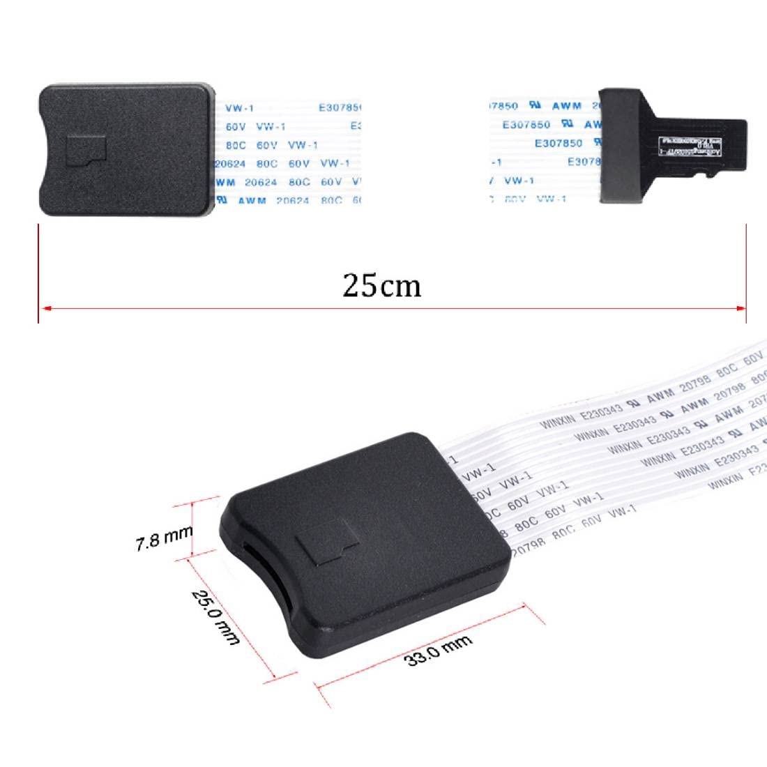 Micro SD TF Male to TF Female Memory Card Kit Extender Soft Flat FPC Cable