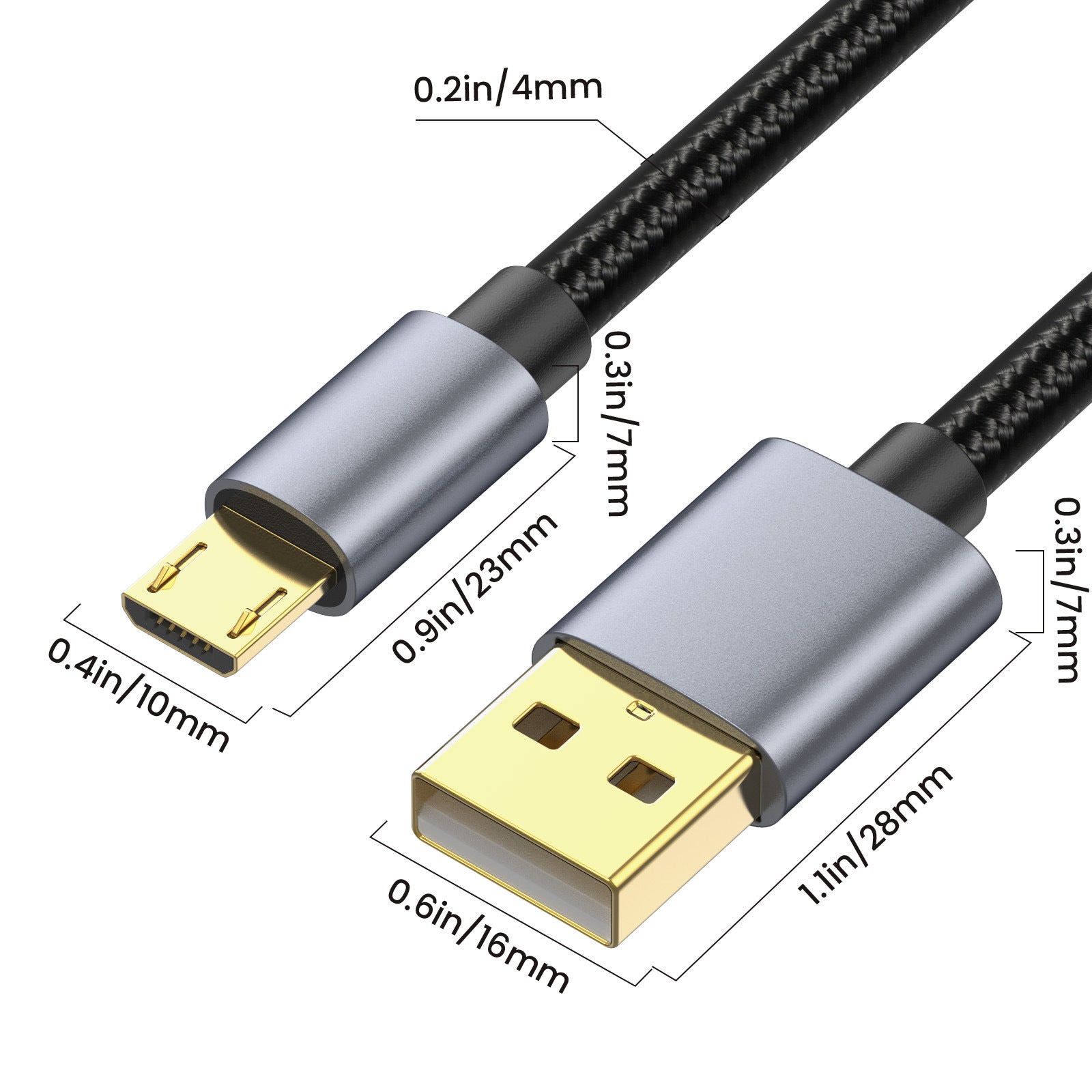 Micro USB Charging Cable, USB 2.0 to Micro Fast Charging Data Transfer Cable