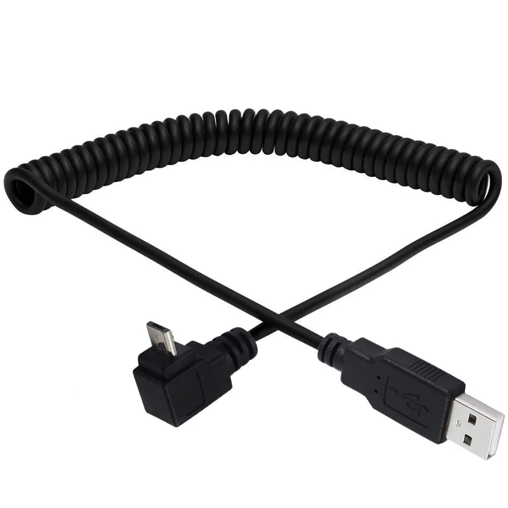 Micro USB 5-pin coiled data charging cable