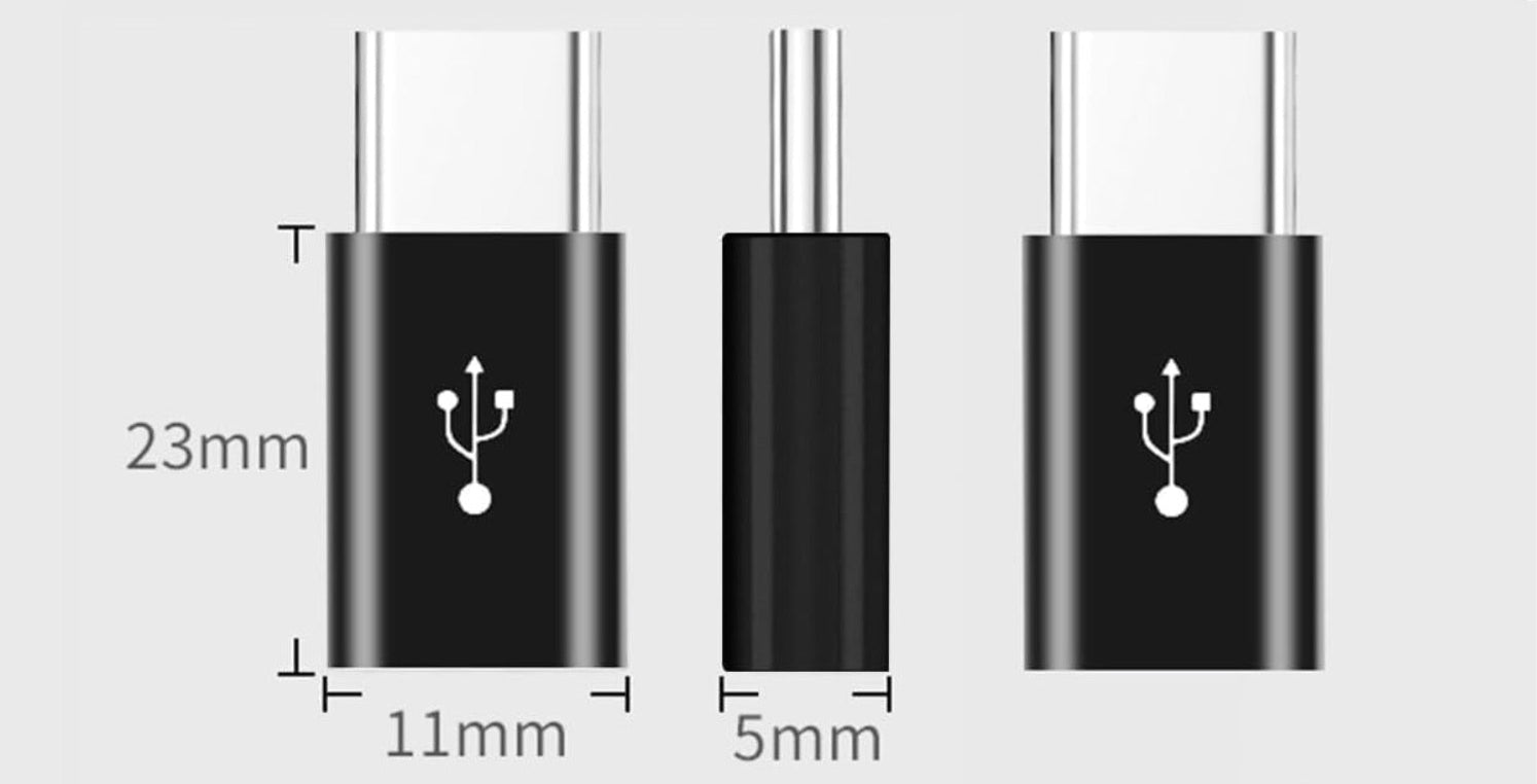 Micro USB female to USB-C male adapter converter for charging and data extension