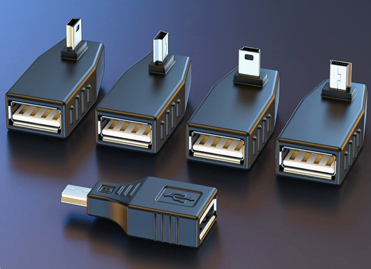 Mini USB 5 pin male to USB A female OTG adapter
