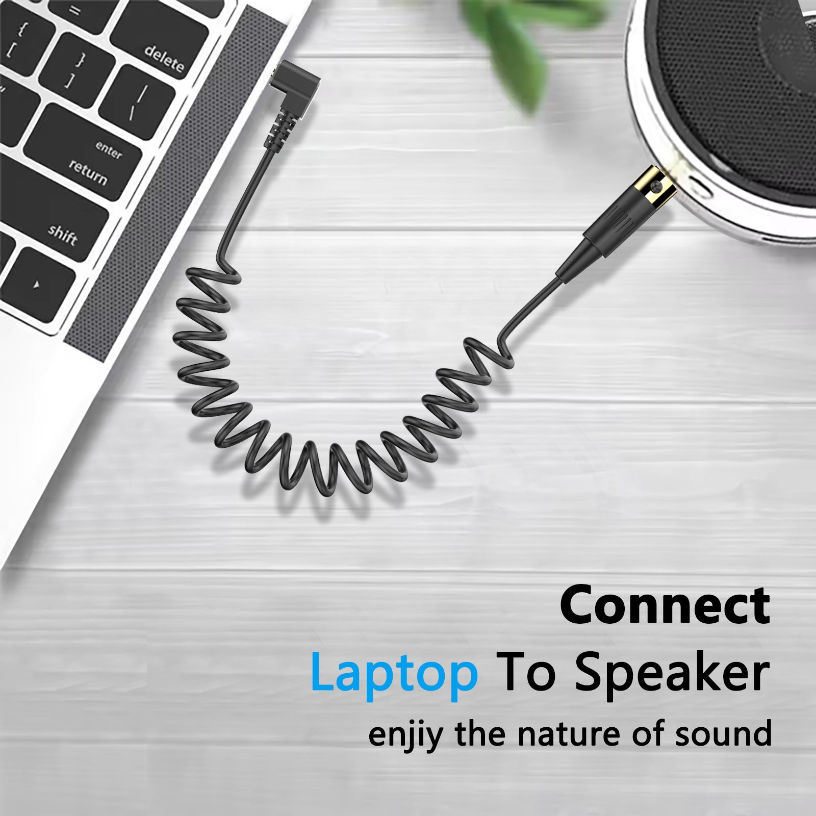 Mini 4Pin XLR Female to 3.5mm TRS Stereo Plug PC Camera Microphone Coiled Audio Cable