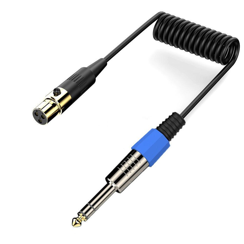 Mini 3 Pin XLR to 6.35mm Stereo Cable, 1/4 inch TRS to Mini Female XLR Microphone Aux Audio Coiled Cord