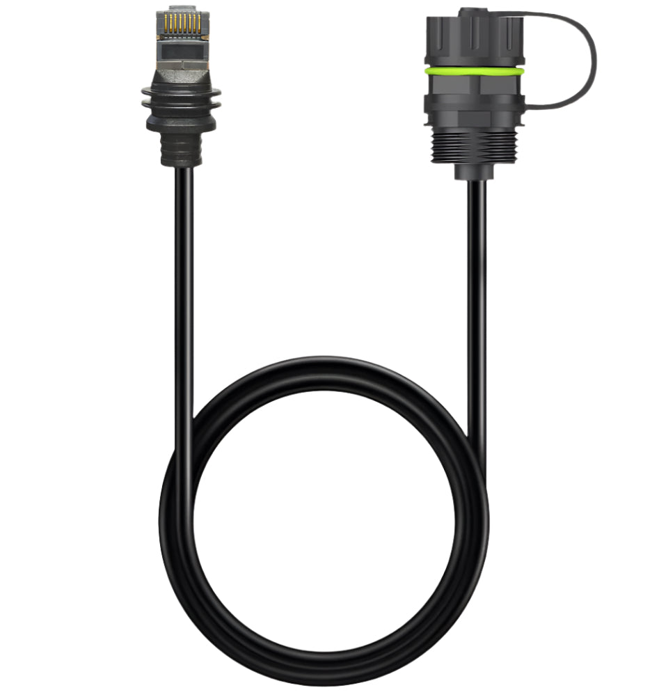 Mini Gen3 to RJ45 IP68 waterproof Ethernet extension adapter cable with threaded outdoor connector