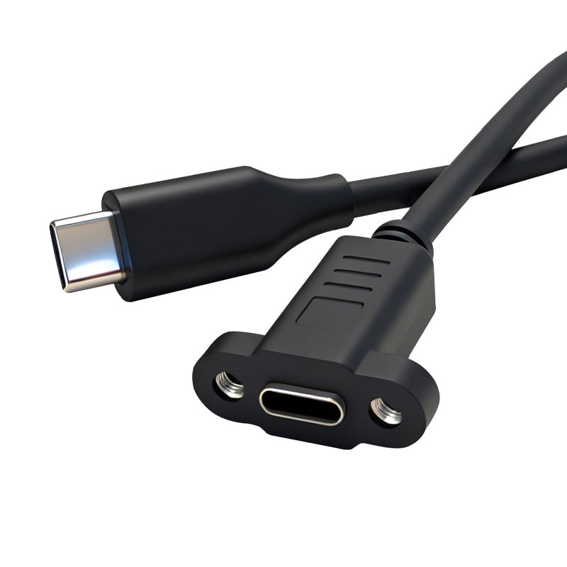 USB C Male to Female Panel Mount Extension Cable USB 3.1 10Gbps 0.3m / 0.5m