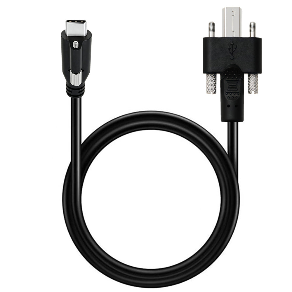 USB-C Single-Screw Locking to USB 3.0 Type-B Male Panel Mount Cable