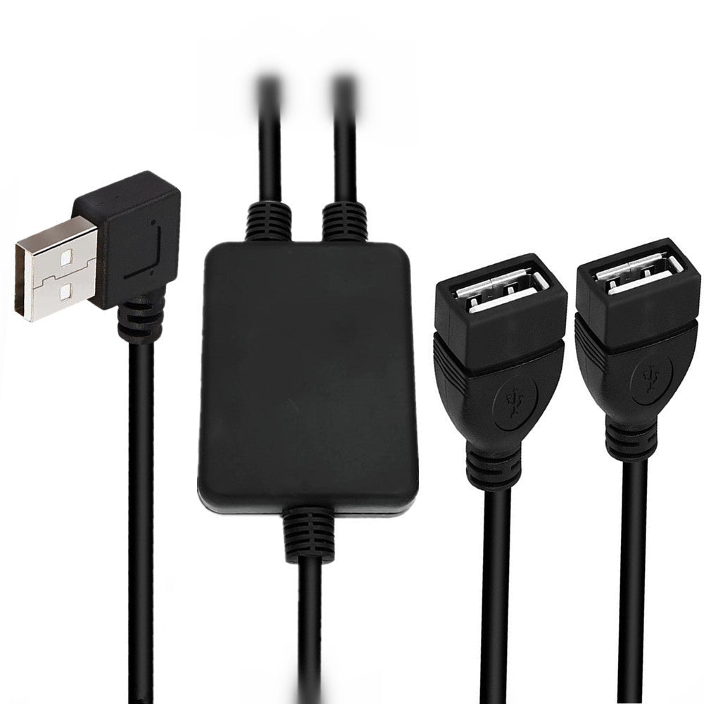 USB 2.0 A Male to Dual Female Extension Data Charging Cable Y Splitter 1m