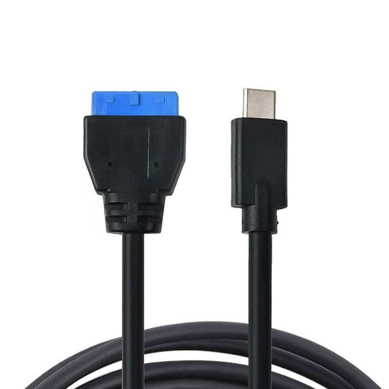 USB-C to 20 Pin Internal Header Extension Cable – Type-C Male to IDC 20 Pin Female Front Panel Adapter (1m, 5Gbps)