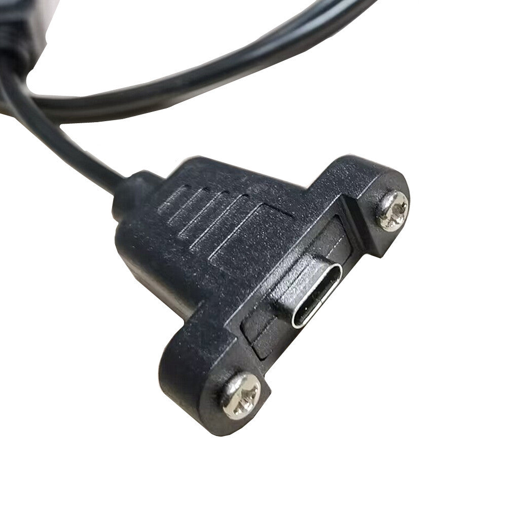 USB C Female Panel Mount to Type C + Micro 5Pin Charging Splitter Cable