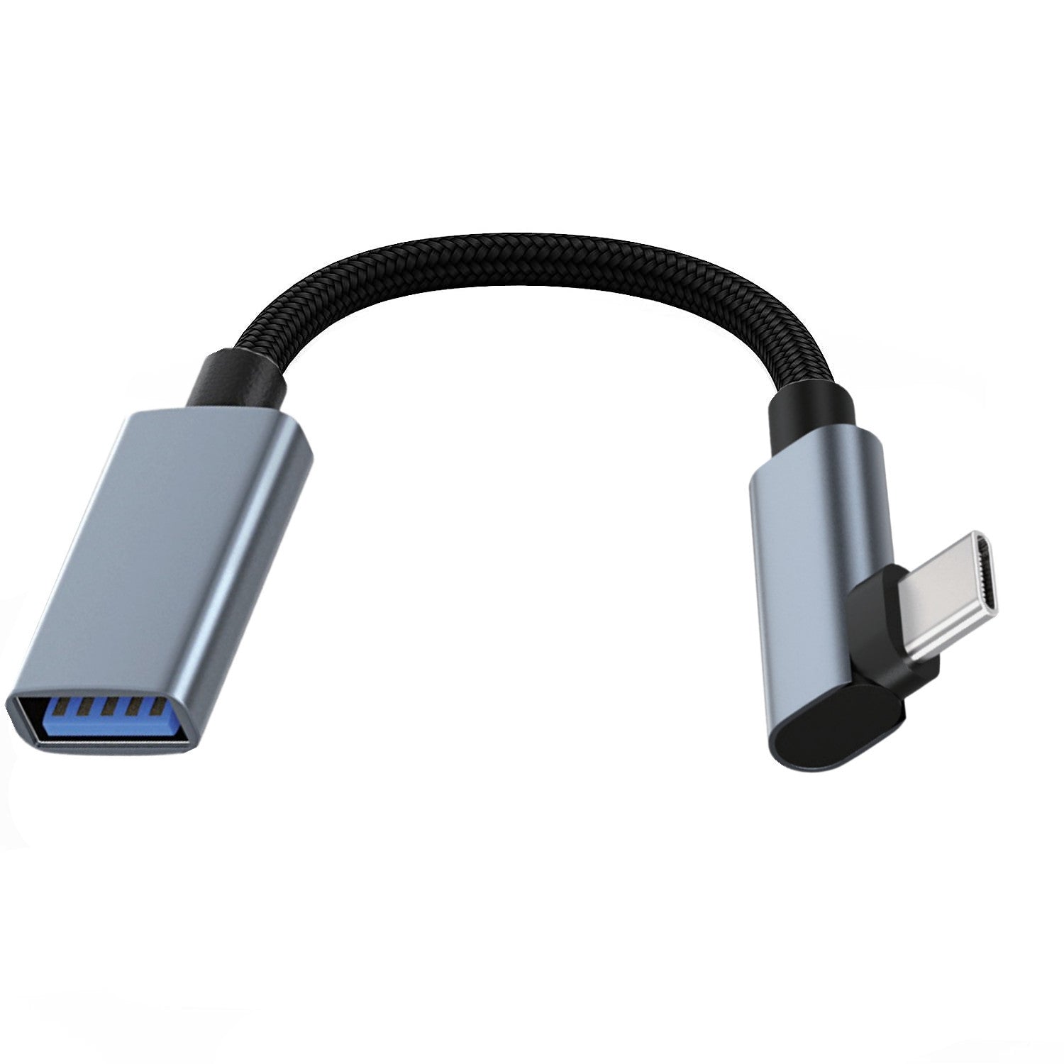 USB C 3.1 Angle Male to USB 3.0 A Female OTG Extension Cable 0.3m
