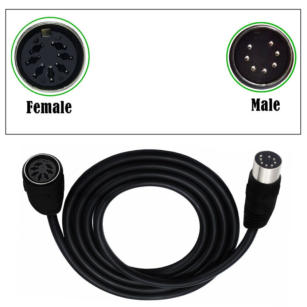7Pin Din Midi Male to Female Controller Interface Audio Cable