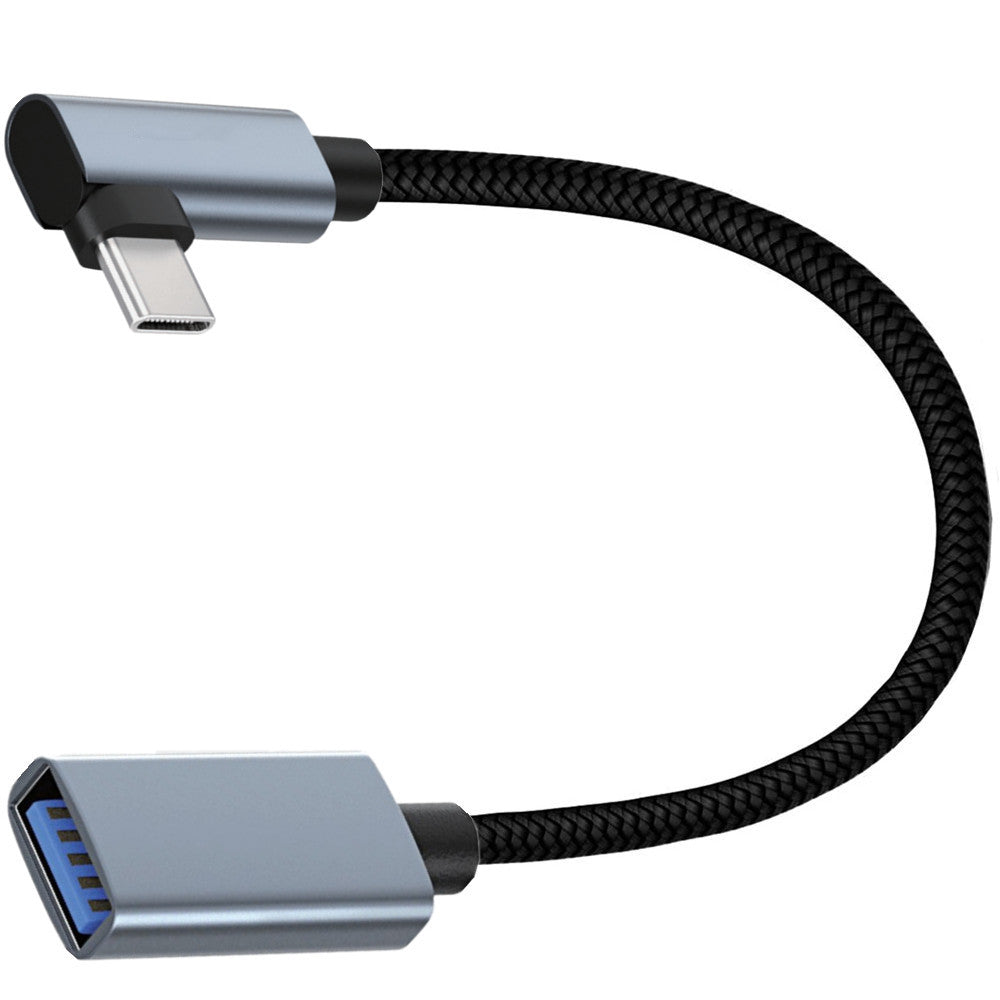 USB C 3.1 Angle Male to USB 3.0 A Female OTG Extension Cable 0.3m