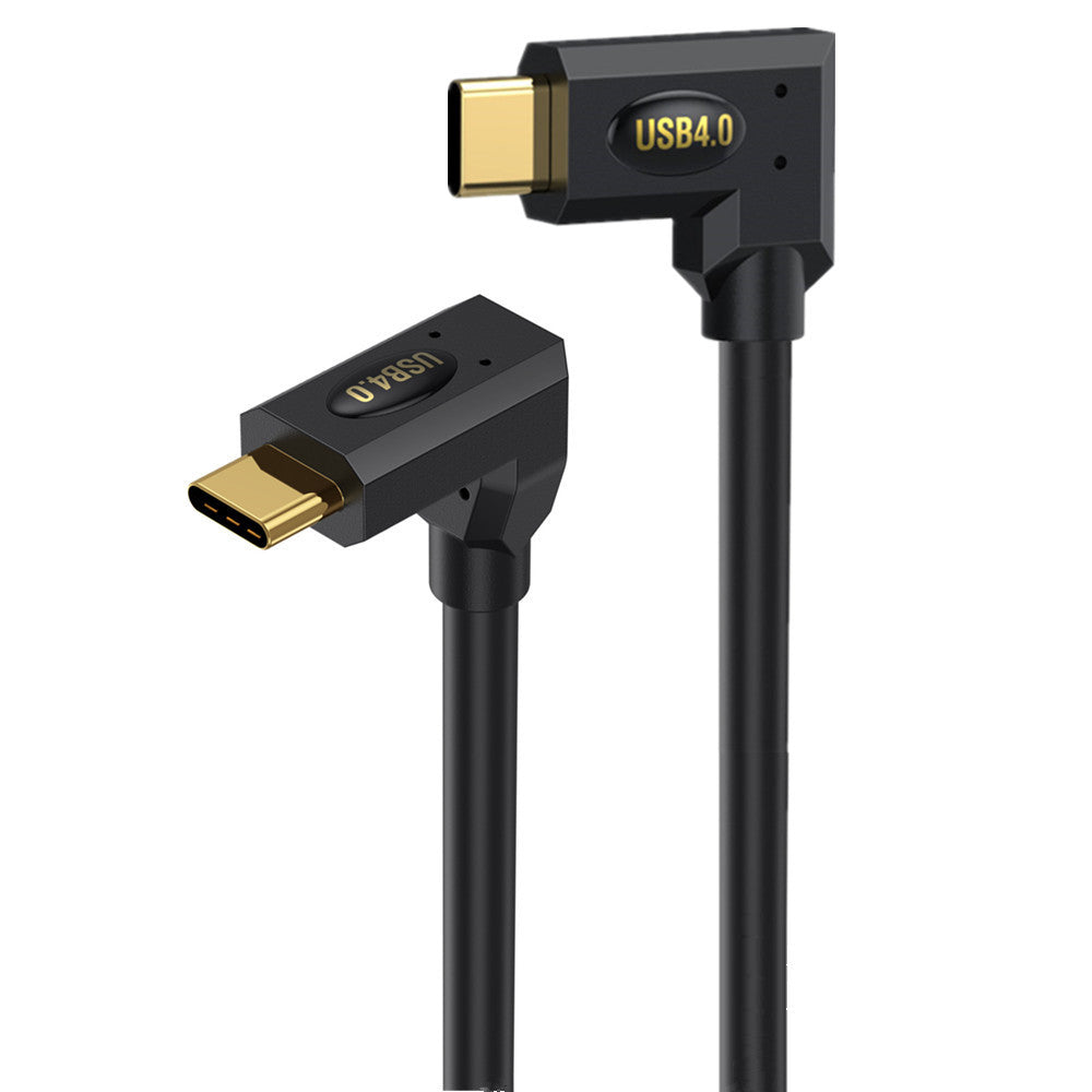 USB C High Speed Transmission USB4 Angled Coiled Cable 240W 40Gbps 8K 60H