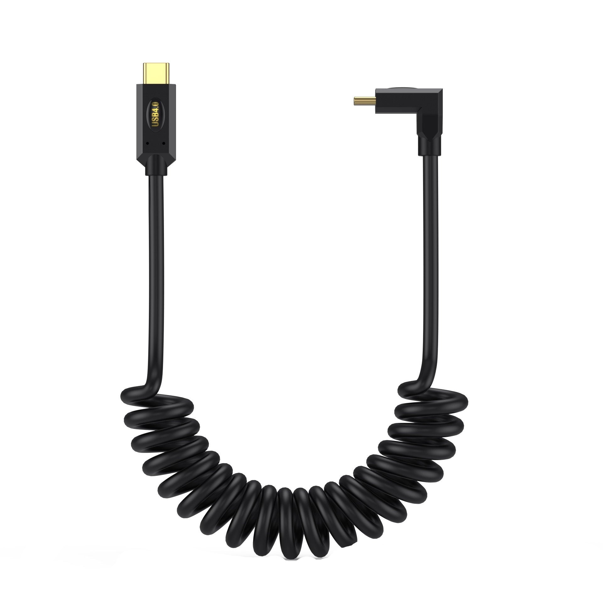 USB C High Speed Transmission USB4 UP Down Angle Coiled Cable 240W 40Gbps 8K 60H