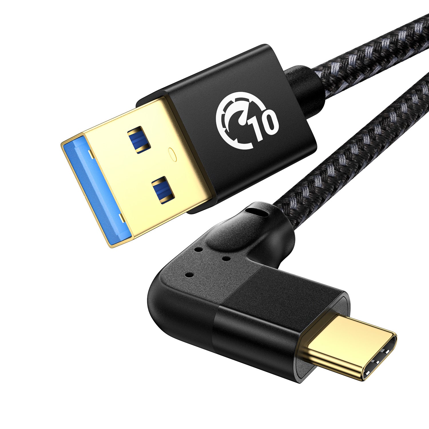 USB 3.0 A to USB-C Fast Charging Cable | 3A Side-Bend Design, 10Gbps Data Transfer