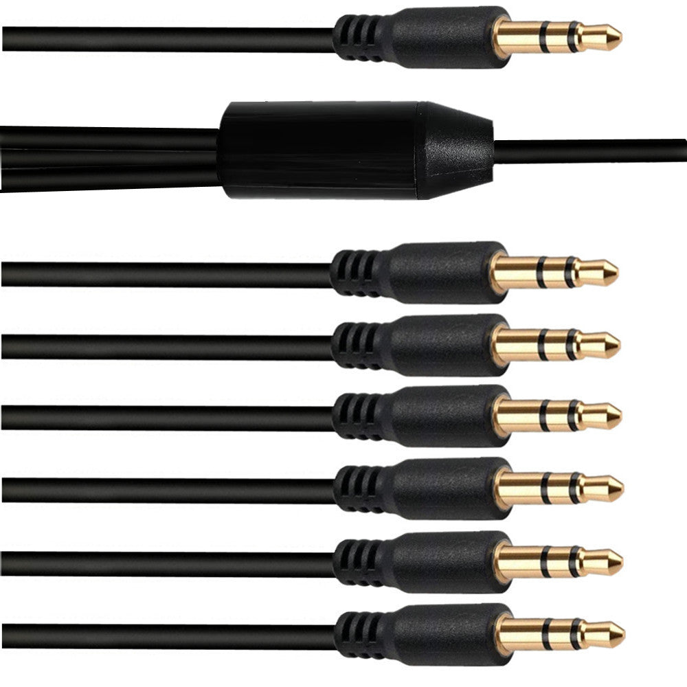 3.5mm 3Pole to 6 x 3.5mm 3Pole TRS Stereo Jack Headphone Audio Cable 1m