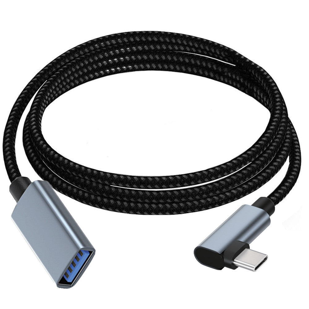 USB C 3.1 Angle Male to USB 3.0 A Female OTG Extension Cable 0.3m