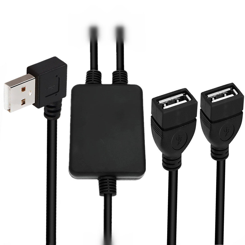 USB 2.0 A Male to Dual Female Extension Data Charging Cable Y Splitter 1m