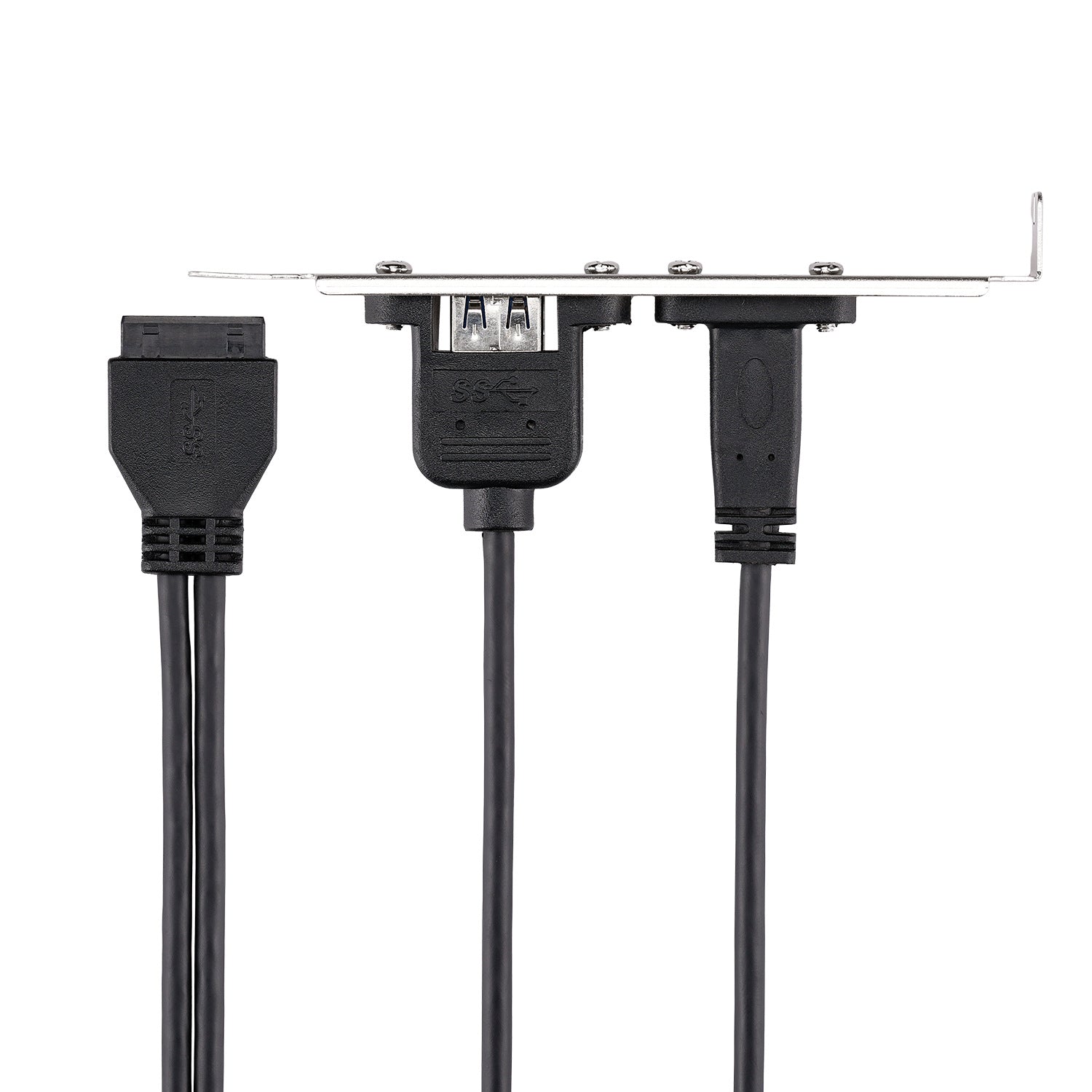 Motherboard 19/20 Pin to USB-C & USB 3.0 Back Panel Adapter Cable – PCI-E Slot Bracket
