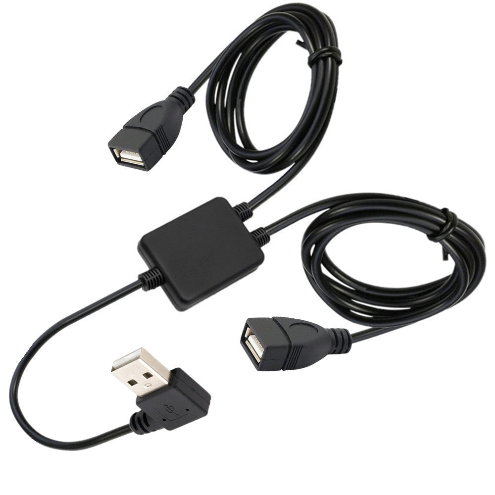 USB 2.0 A Male to Dual Female Extension Data Charging Cable Y Splitter 1m