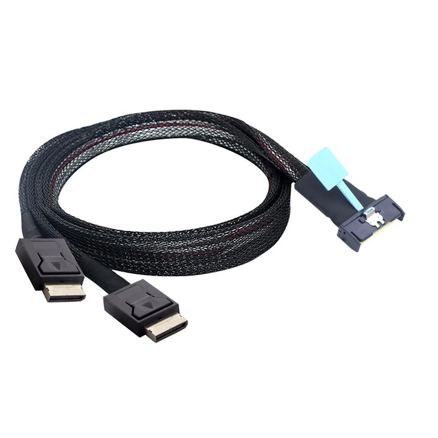 Gen5 MCIO 8X 8I 74P to Dual Oculink PCI Express 5.0 SFF-8611 4I Server High Speed Data Transfer Cable