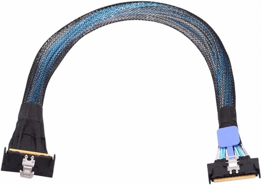 PCI-E 5.0 Mini Cool Edge IO MCIO PCI-E MCIO 74Pin Male to Slimline SAS 8i 74Pin Male Extender Angled Cable
