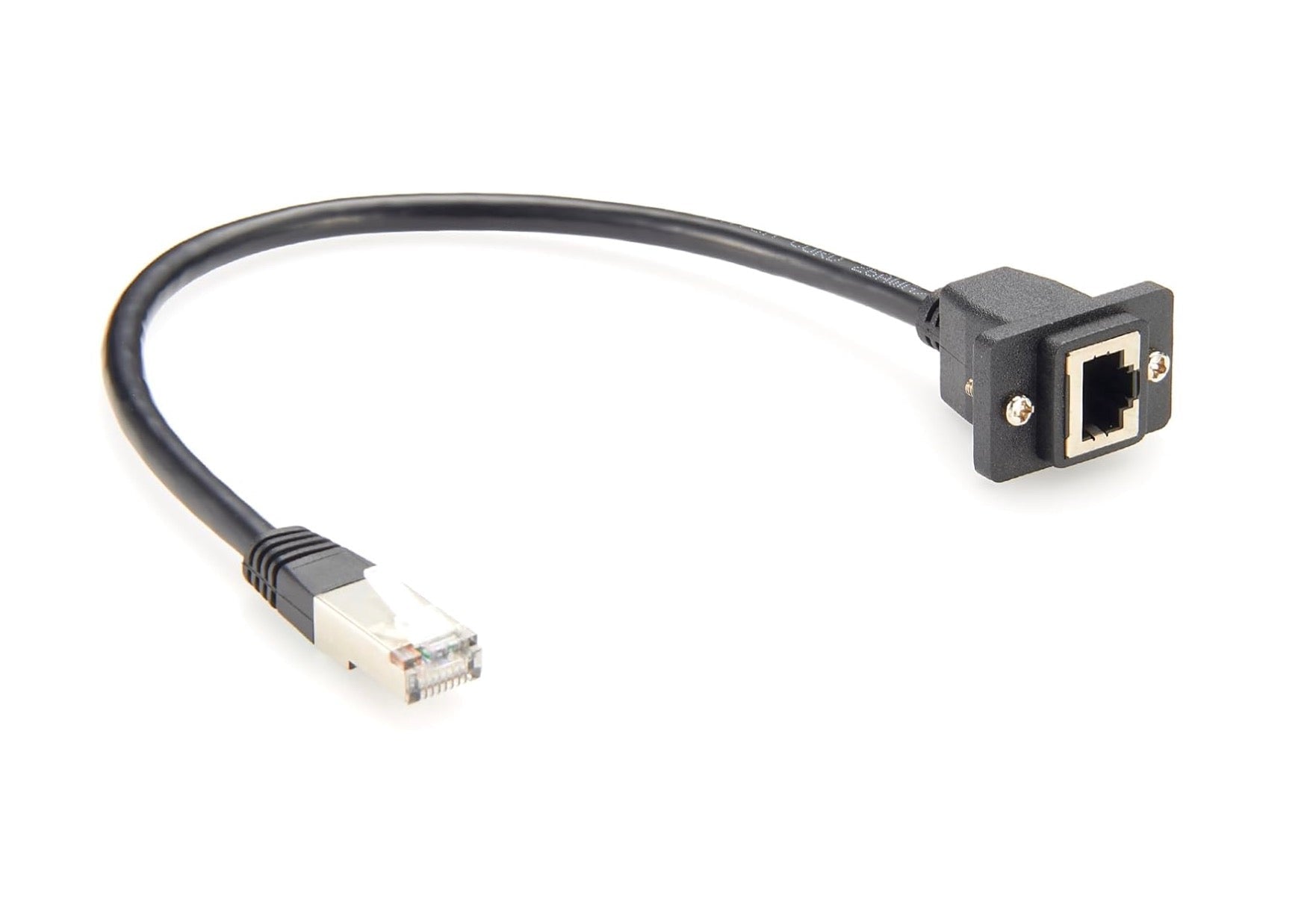 RJ45 Ethernet cable adapter on a white background