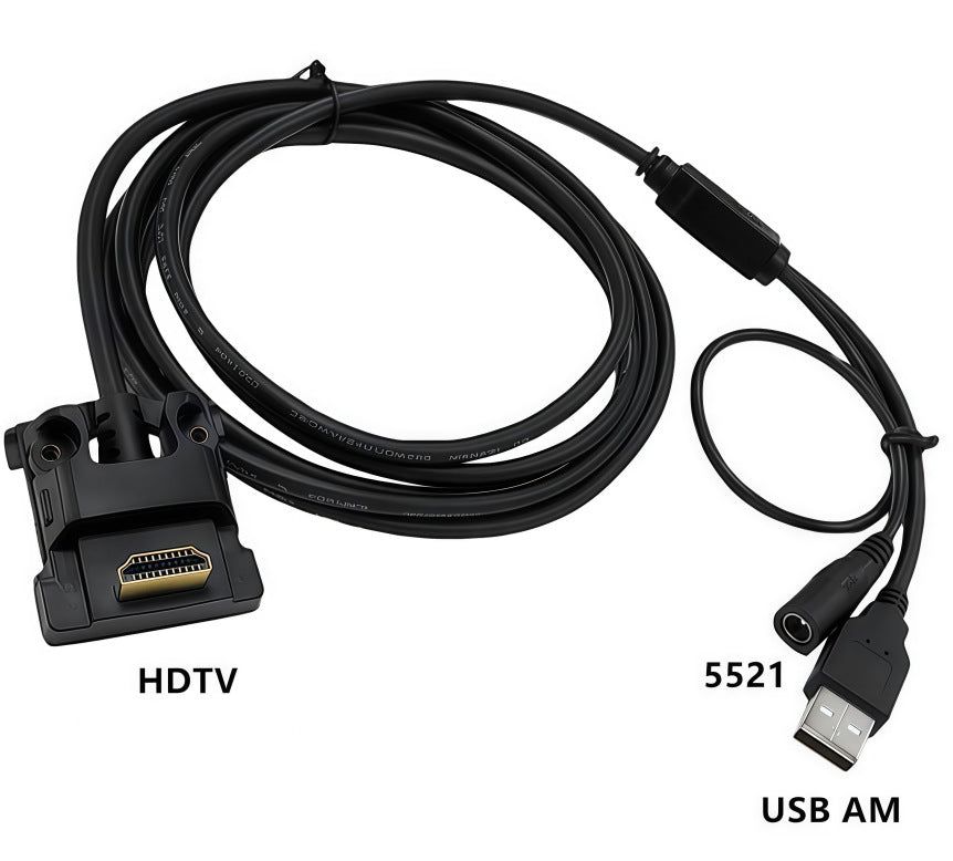 Right-angle HDTV USB cable for payment terminals