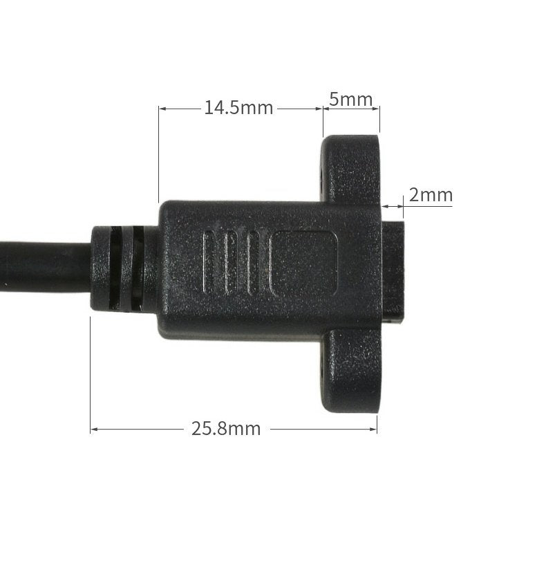 Mini USB B 5 Pin Male to Female Socket Panel Mount Extension Cable 0.3m