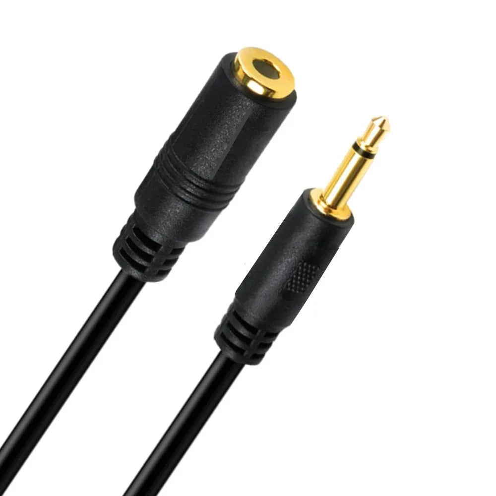 3.5mm 1/8" TS Monaural Mini Mono Male to Female Audio Extension Cable 1.8m