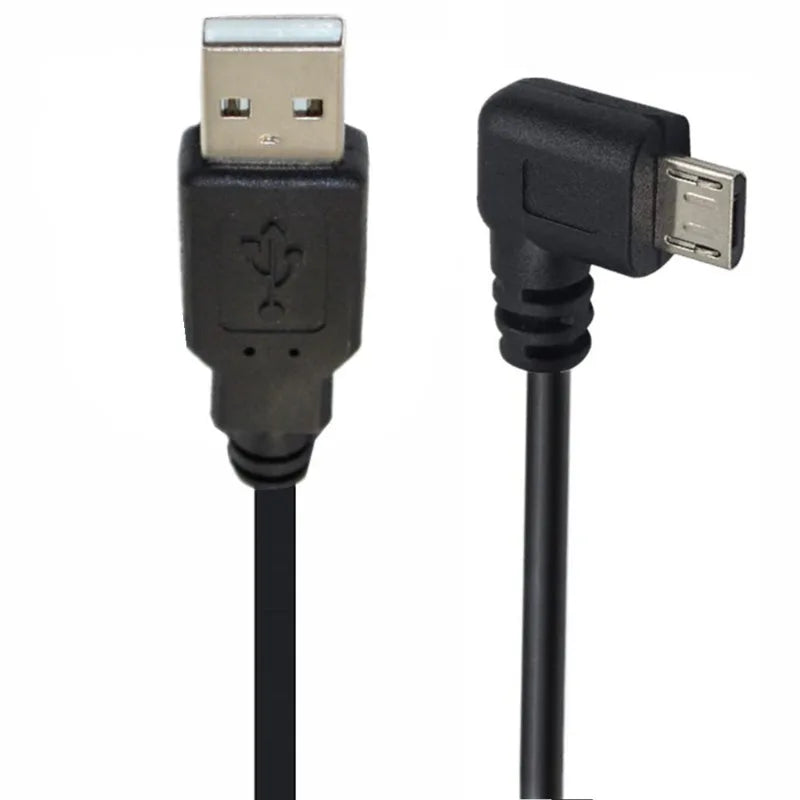 Micro USB 5-Pin to USB 2.0 Type-A Data & Charging Cable – Right Angle Connector