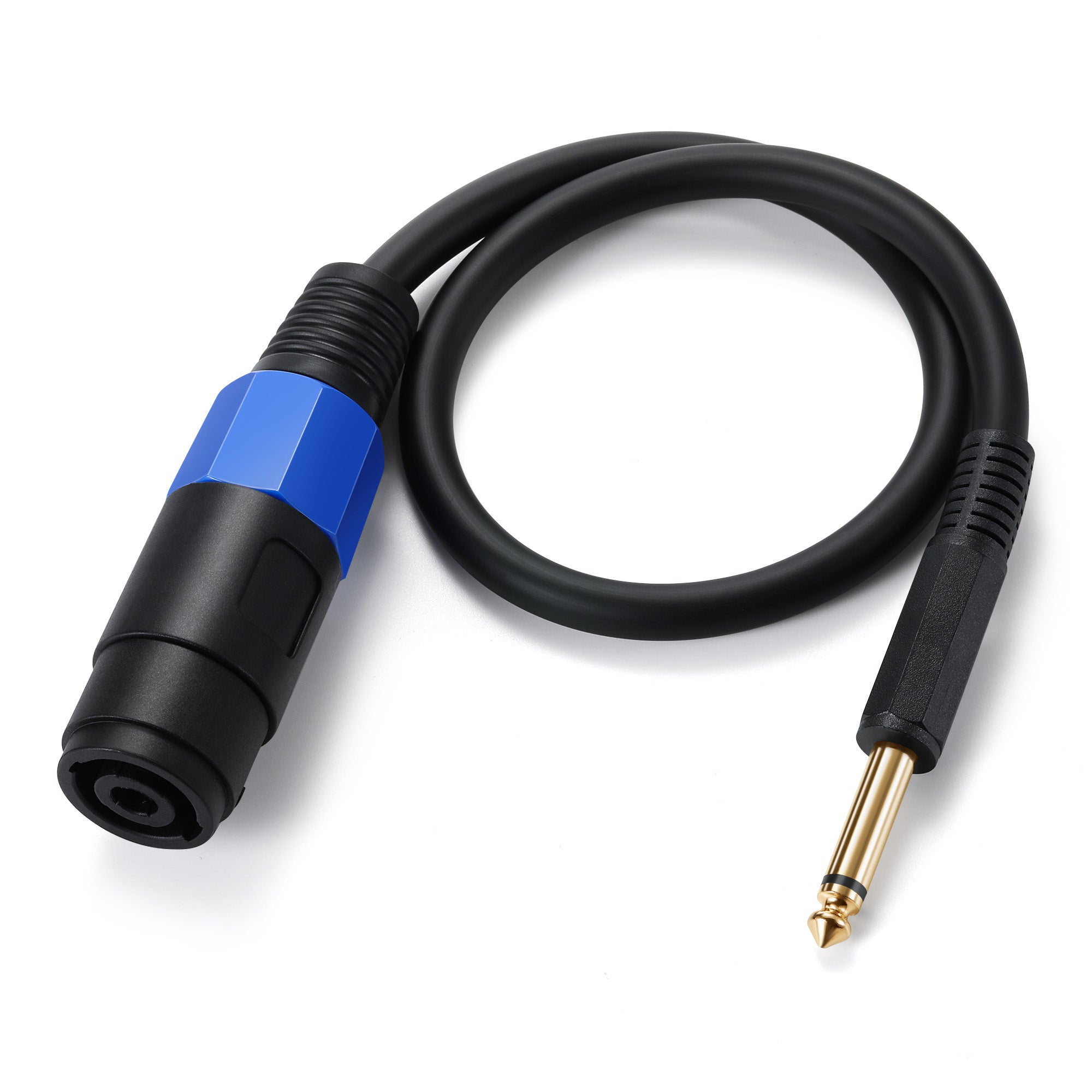 1/4" 6.35mm TS Male Speaker Cable with Twist Lock 0.5m