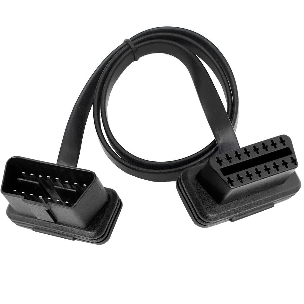 Car OBDII Male to Female 16 Pin Low Profile OBDII Flat Ribbon Extension Cable