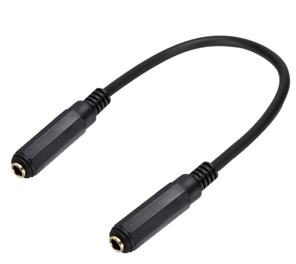 6.35mm 1/4 Inch TRS/TS Female to Female Stereo Audio Mono Jack Extension Cable 0.2m