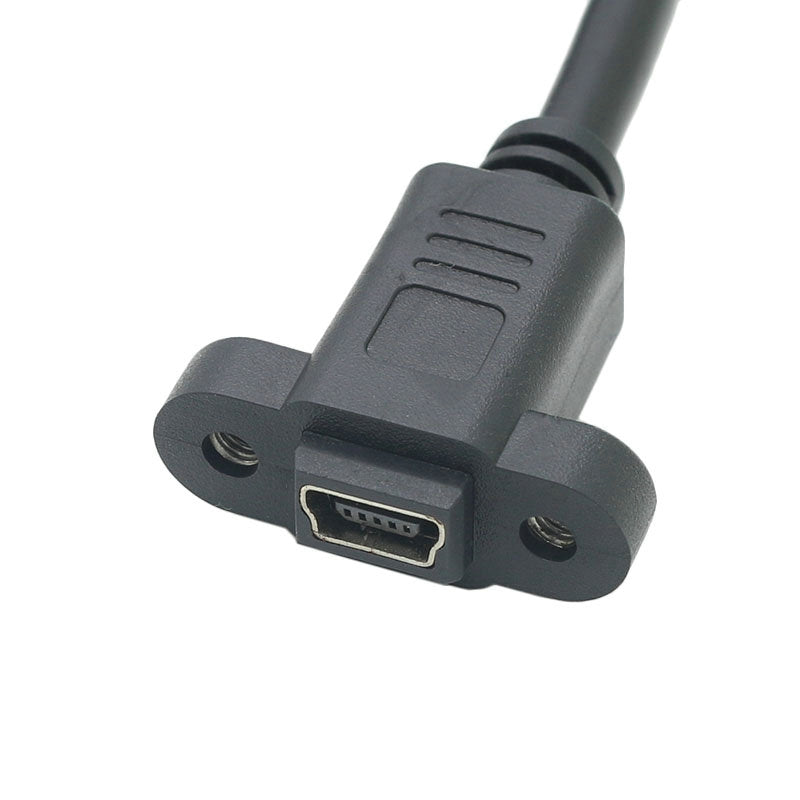 Mini USB B 5 Pin Male to Female Socket Panel Mount Extension Cable 0.3m