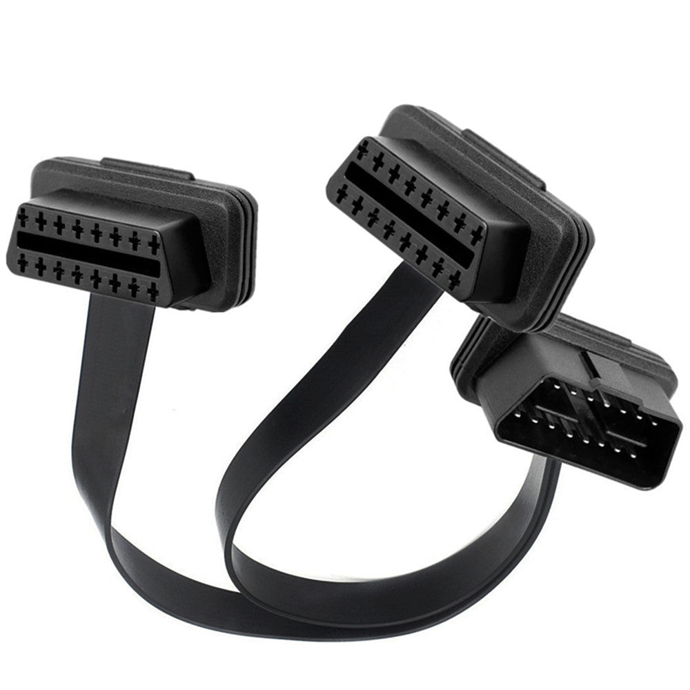OBD II OBD2 16Pin 1 Male to 2 Female Extension Cable