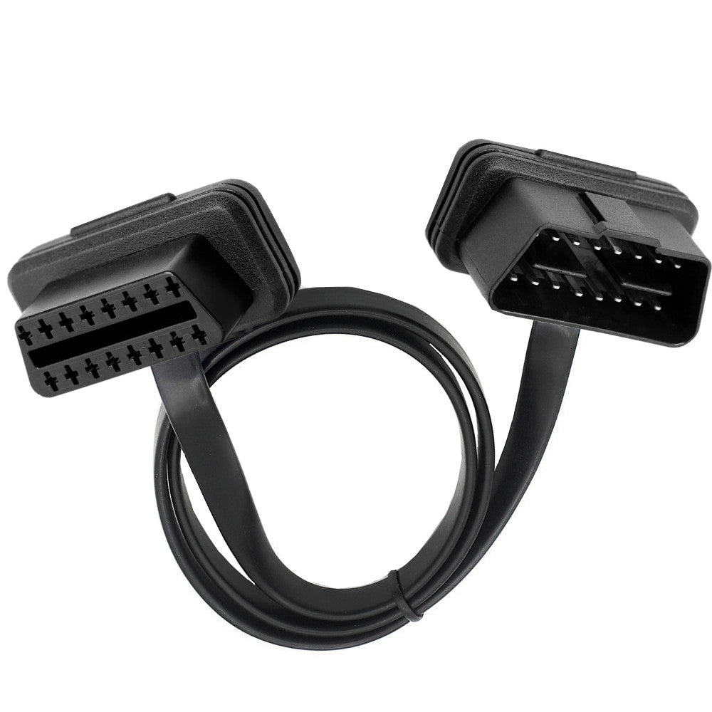 Car OBDII Male to Female 16 Pin Low Profile OBDII Flat Ribbon Extension Cable