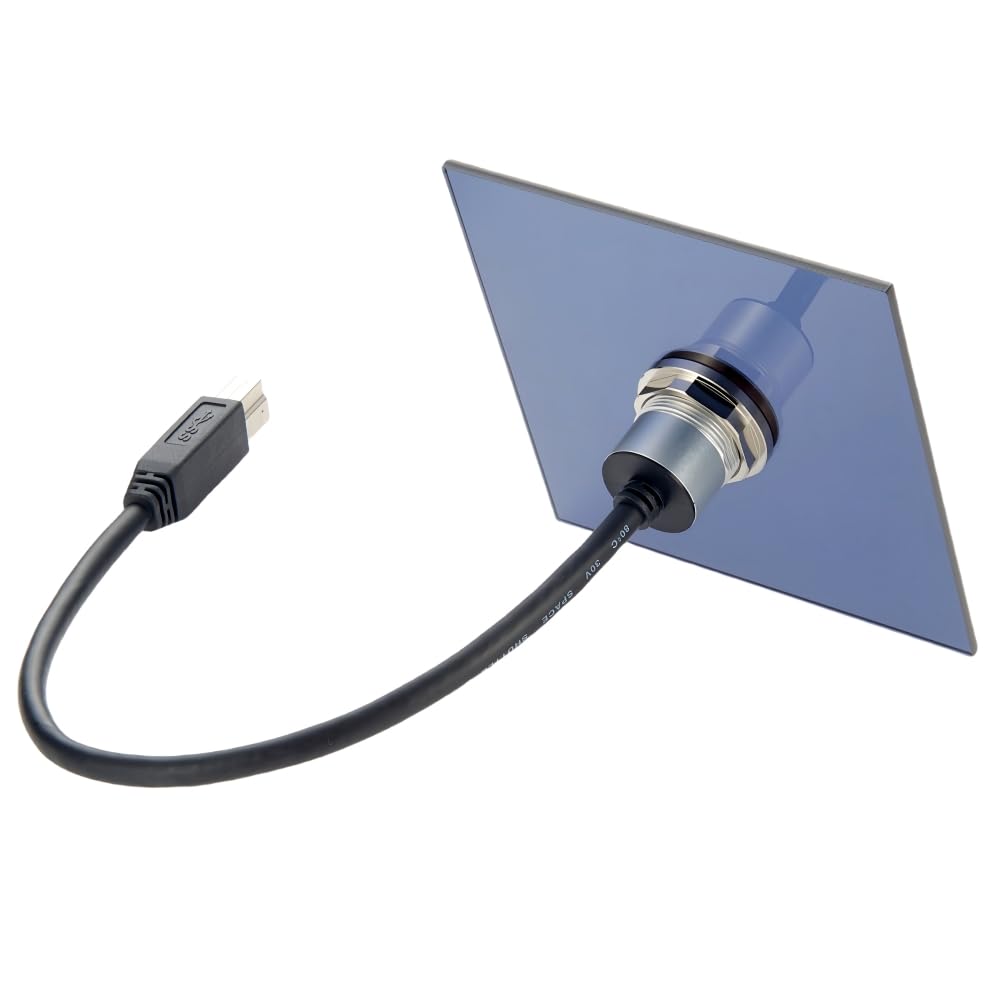 USB Type B 3.0 Flush Mount Printer Cable, Superspeed USB 3.0 B Male to Female Round Dash Mount Extension Cord