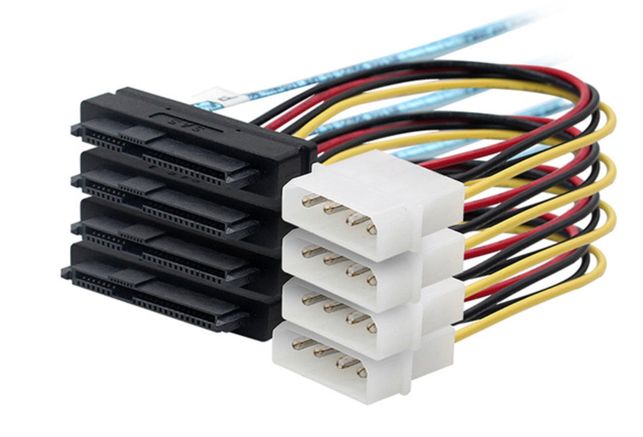 SFF-8643 to 4x SFF-8482 internal Mini SAS HD breakout cable