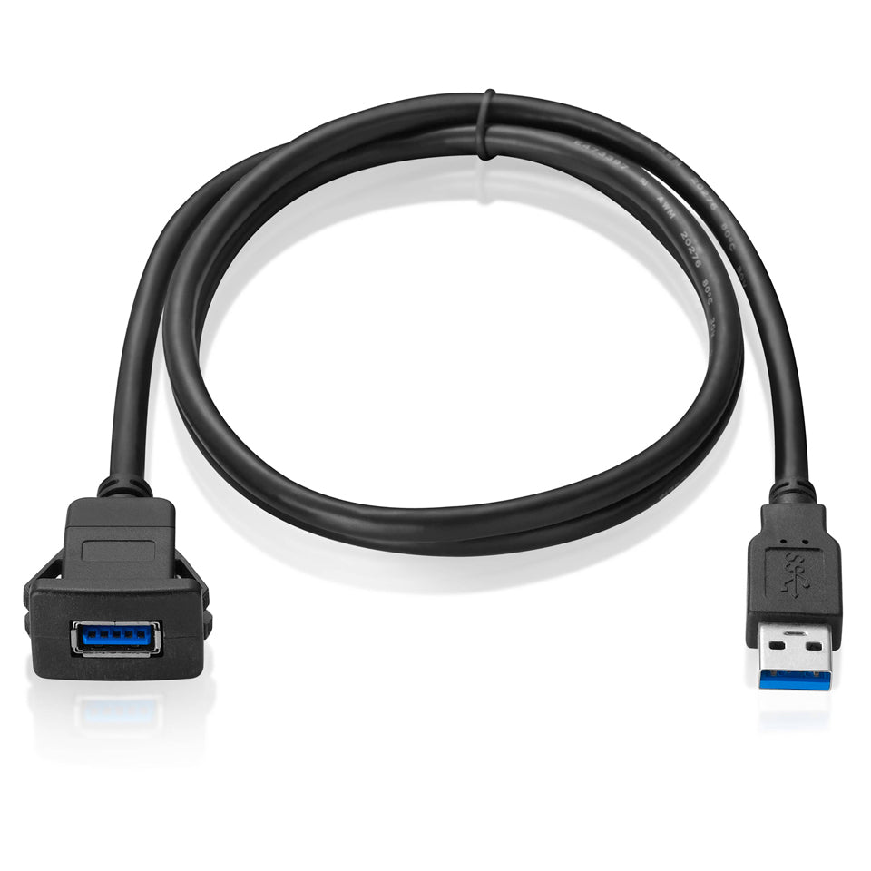 USB 3.0 Male Square Dash Mount Panel Mount Cable for Car Boat Motorcycle