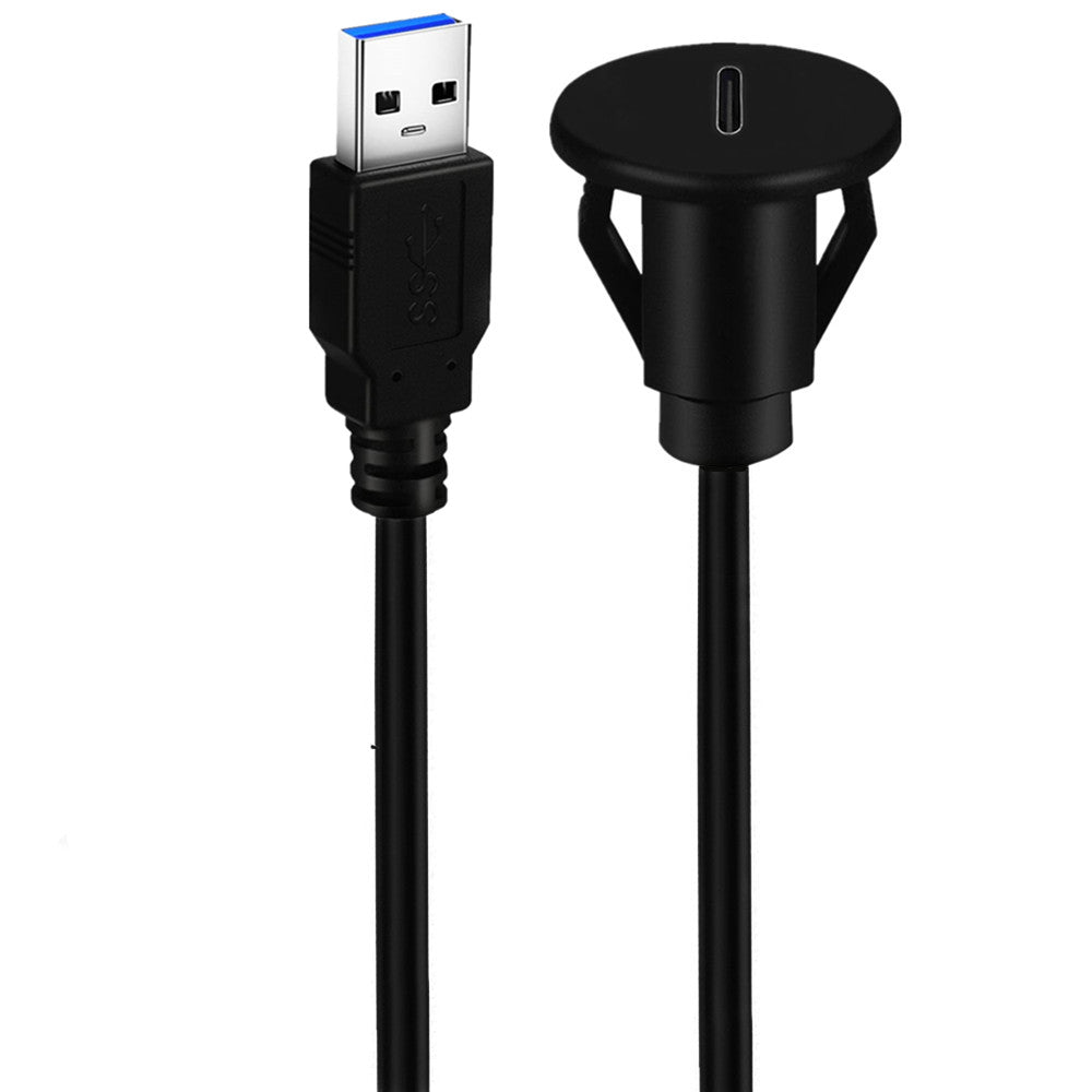 USB 3.0 Car Flush Panel Mount Male to Female Extension Cable for Car Truck Boat Motorcycle Dashboard